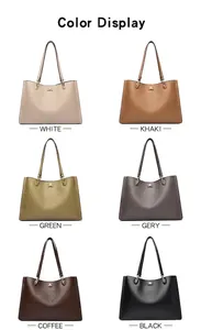 Kleurendisplay van retro tote tassen voor zakelijk gebruik in zes kleuren.
