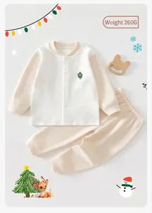 Ensemble deux pièces de sous-vêtements thermiques en coton pour bébé avec poids de 260g