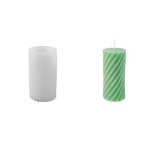 Spiral cylindrical silicone mold for DIY aromatherapy candle making with textured finish