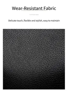 Close-up macro view of durable black lychee grain leather fabric texture
