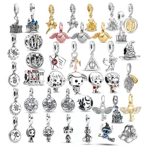 Vintage Magic Movie Theme DIY Charms Pendant For Bracelet Necklace Owl Sorting Hat Letter Symbol Silver Plated Alloy Jewelry Making Accessories