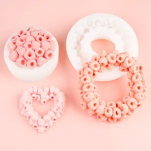 Raspberry Wreath Silicone Mold Berry Ring DIY Handmade Soap Aroma Stone Cake Decoration Mousse Plaster 3D Craft Tool