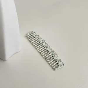 Elegant white marble acetate mini comb with anti-static wide teeth for hair styling