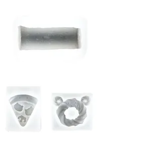Siliconen mallen set voor squishy speelgoed met Zwitserse rol, pizza en donut vormen