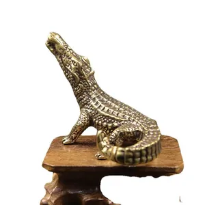 Vintage Messing Krokodil Figur Weihrauchbrenner Tee Haustier Deko Ornament Geschenk