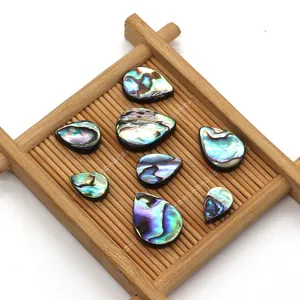 Perles en Vrac en Coquille d'Abalone Naturelle Forme de Larme Poire Couleur Arc-en-Ciel Irisée Polies DIY Accessoires de Bijoux