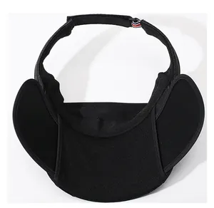 Professional black outdoor sun visor hat featuring retractable side brims for UV protection