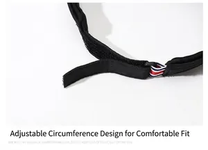 Close-up detail of adjustable velcro strap on black summer sun visor cap for women