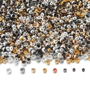 Cuentas Espaciadoras de Cobre Cuentas de Engaste Redondas DIY Joyería Metálico Galvanizado Accesorios de Posicionamiento