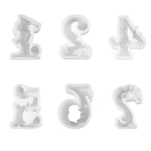 Decoratieve siliconen mallen met Arabische cijfers voor DIY geurkaarsen en gipsen decoraties