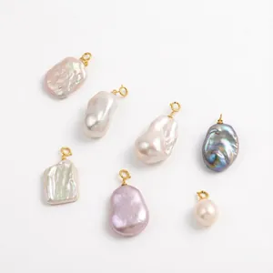Natuurlijke zoetwater barokparel hangers met S925 vergulde sluitingen voor DIY sieraden