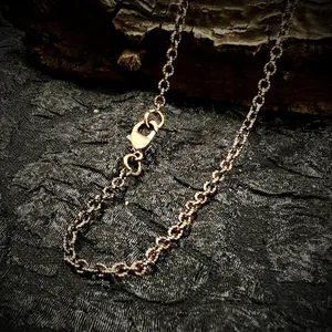 Vintage bronze long chain necklace 60cm suitable for sweater pendants and accessories