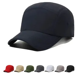 Men Quick Dry Baseball Cap Breathable Sun Protection Outdoor Hat Simple Solid Color Five Panel Camp Cap Adjustable Sport Hat