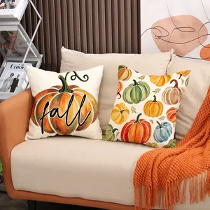 Housses de coussin décoratives d'automne avec motifs de citrouilles de Thanksgiving