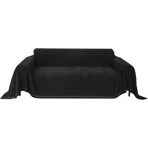 Elegant black herringbone sofa cover throw blanket for all-season furniture protection