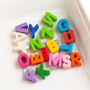 Assorted colorful acrylic large hole alphabet beads for DIY jewelry making and crafts.