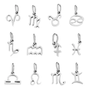 Stainless Steel Zodiac Constellation Pendants For DIY Necklace Bracelet Making Minimalist Astrology Jewelry Accessories