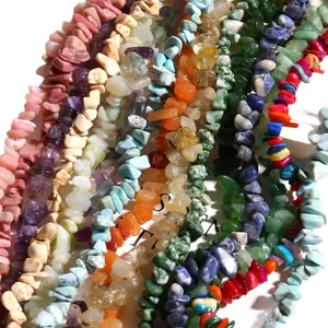 Vibrant irregular natural stone chip beads for DIY jewelry making necklaces and bracelets