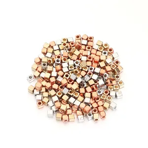 Assortiment goud en zilver gegalvaniseerde CCB vierkante kralen voor het maken van DIY sieraden
