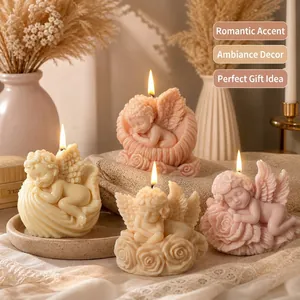 Handcrafted rose angel scented candles for romantic home atmosphere and gift