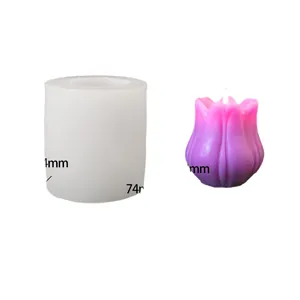 Stampo in silicone a forma di tulipano per candele profumate fai-da-te con esempio