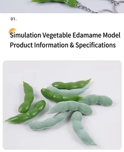 Detailed view of high-quality artificial edamame pods featuring smooth and fuzzy textures
