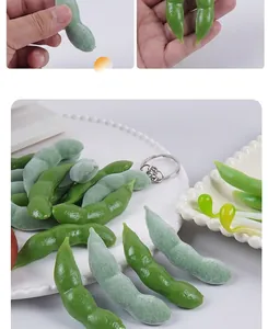 Realistic PVC simulation edamame model for restaurant display or funny prop decoration