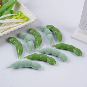 Realistic PVC simulation green edamame beans for restaurant food display and vegetable decor