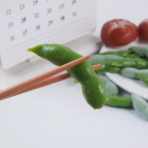 Realistic PVC edamame bean pod model for restaurant display and photography props