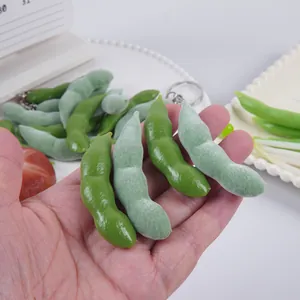 Lifelike PVC simulation edamame vegetable models for restaurant decor and food displays