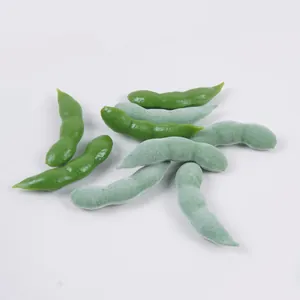 Realistic PVC artificial edamame soybean pods for restaurant food display and props