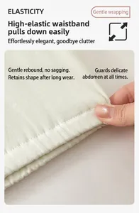 Close-up view showing high-elasticity waistband on soft cream cotton baby thermal pants