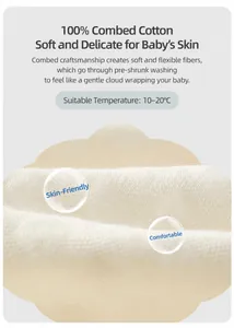 High-quality soft 100% combed cotton fabric detail for baby thermal underwear set