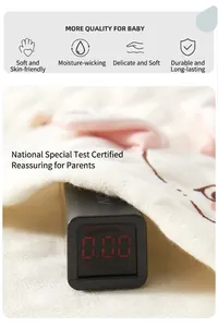 Detail of soft quilted baby thermal underwear showing fluorescent-free testing result