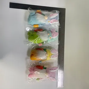 Easter bunny gnomes set in packaging with a scale ruler for size measurement detail