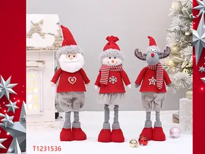 Trio di bambole di Natale lavorate a maglia Babbo Natale Pupazzo di neve e Renna