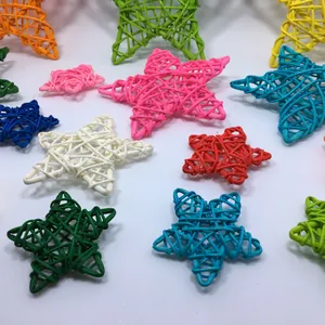 Handmade Rattan Woven Five Pointed Star Hanging Decoration For Christmas Party Kindergarten Mall Classroom Decor
