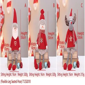 Detaillierte Größen- und Gewichtstabelle für gestrickte Weihnachts-Plüschfiguren: Weihnachtsmann