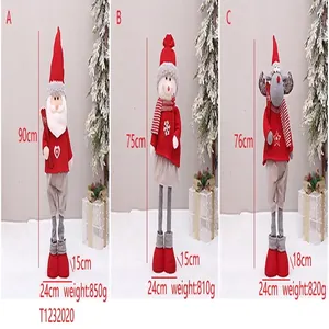 Set mit 3 ausziehbaren Weihnachtsfiguren: Weihnachtsmann, Schneemann und Rentier