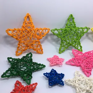 Hand-woven colorful rattan stars for Christmas and school classroom hanging decoration