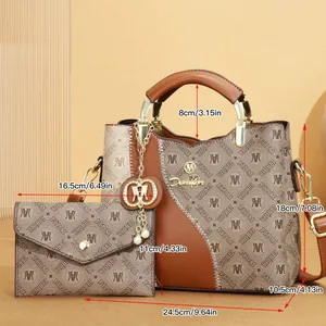 Large printed tote bag set showing detailed dimensions in cm and inches