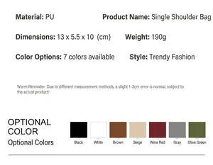 Detailed product specifications and size parameters for the mini jelly shoulder bag.