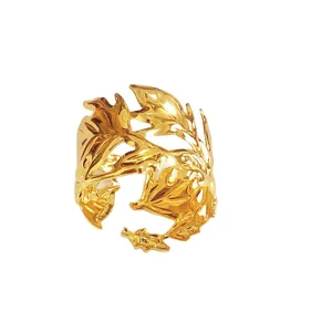 Elegante portatovaglioli in metallo dorato a forma di foglia per decorazione tavola da festa