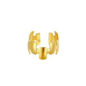 Fashionable gold-plated stainless steel non-pierced geometric cartilage ear cuff