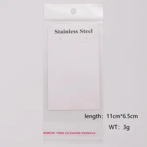 Durchsichtige OPP-Schmuckverpackung mit weißer 11x6,5 cm Karte, Gewicht 3g.