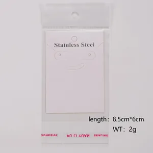Schmuck-Displaykarte mit Klarsichtbeutel, Maße 8.5x6cm, Gewicht 2g