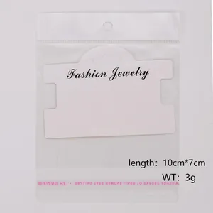Transparente OPP-Tasche mit weißer Schmuckkarte, Maße 10 cm x 7 cm, für Ketten und Ringe