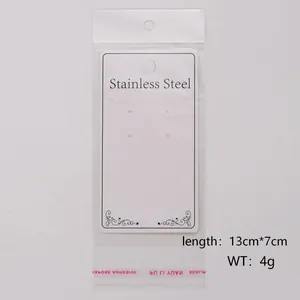 Detailansicht der Schmuck-Displaykarte mit OPP-Beutel, 13x7 cm, Edelstahl-Aufdruck