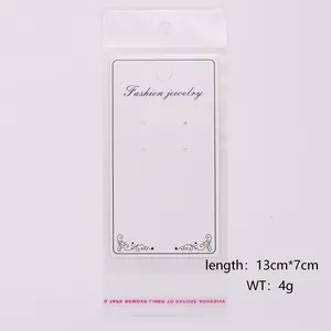 Weiße Schmuck-Displaykarten mit klaren OPP-Beuteln, 13x7cm Größe für Ketten