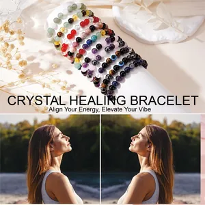 Healing crystal bracelets with 8mm natural stones for energy alignment and meditation